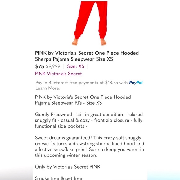 💕Pink VS Sherpa pj’s (Excellent condition) Warm & cozy💕 - Picture 4 of 4